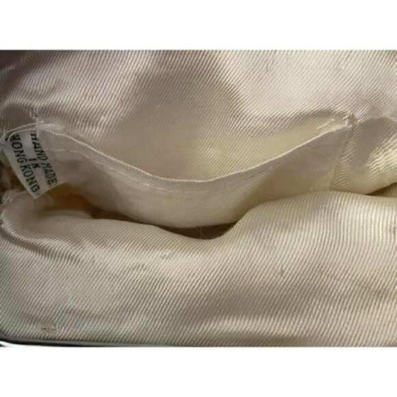 60s Vintage Sequined Off White Clutch Purse Hand Made In Hong Kong - Picture 6 of 6